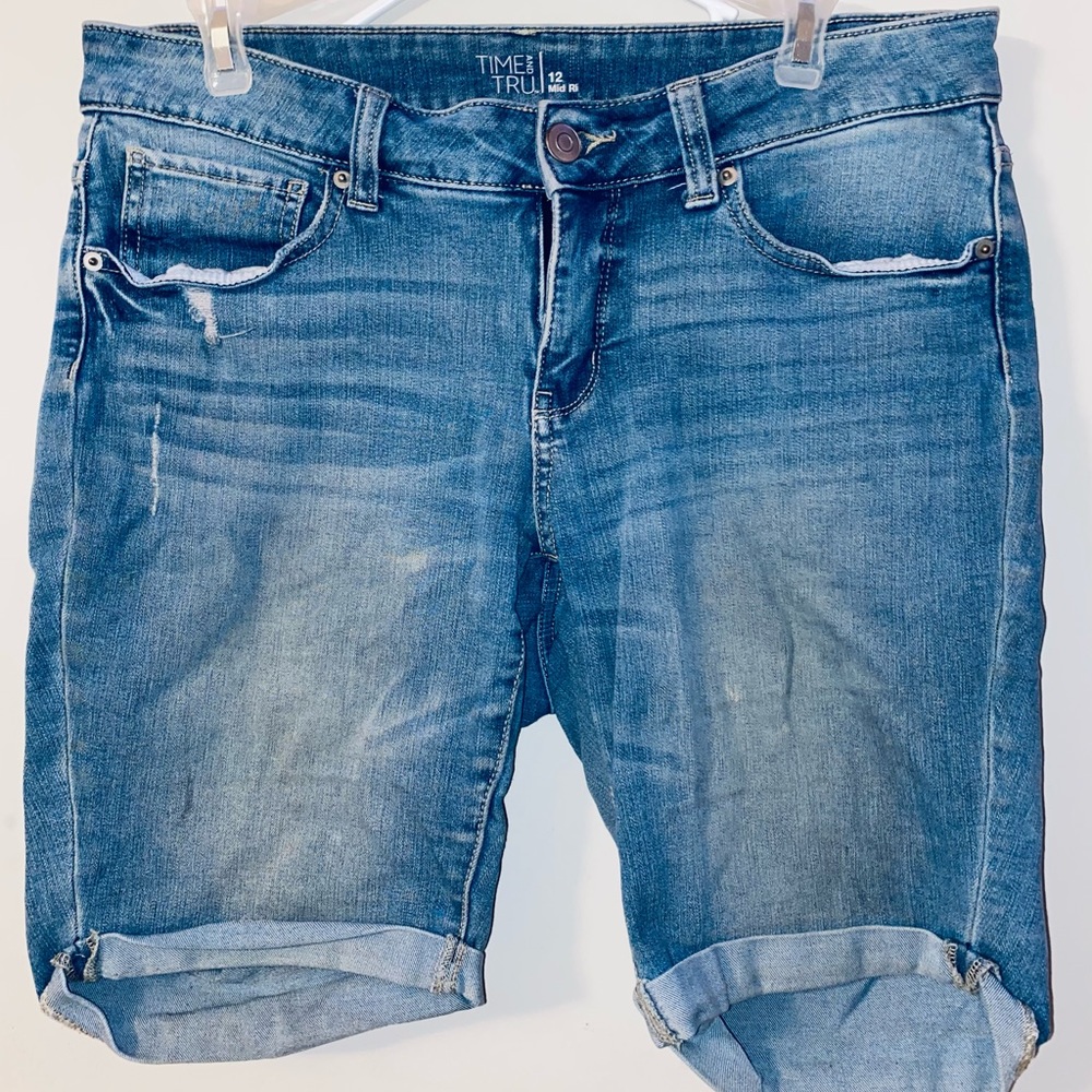 Capri jean shorts